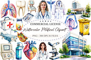 Watercolor Medical Clipart, a Seasonal Illustration by designcity5 (Thumbnail 1 of 5)