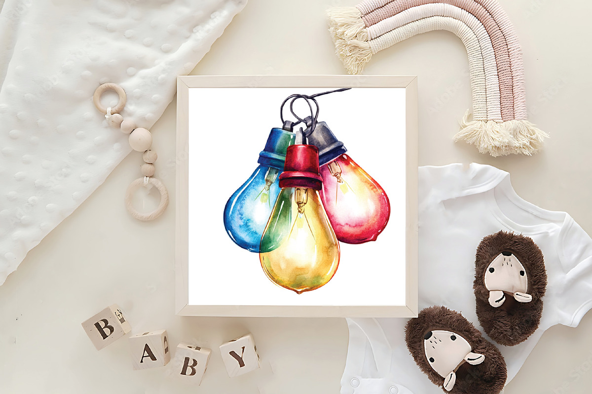 Sparkling Christmas Lights Clipart, an Illustration by CraftArtStudio (Photo 6 of 6)