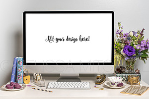 iMac Styled Mockup Purple #23