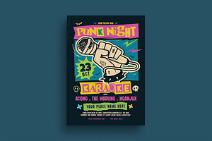 Punk Night Karaoke Flyer, a Flyer Template by megarez