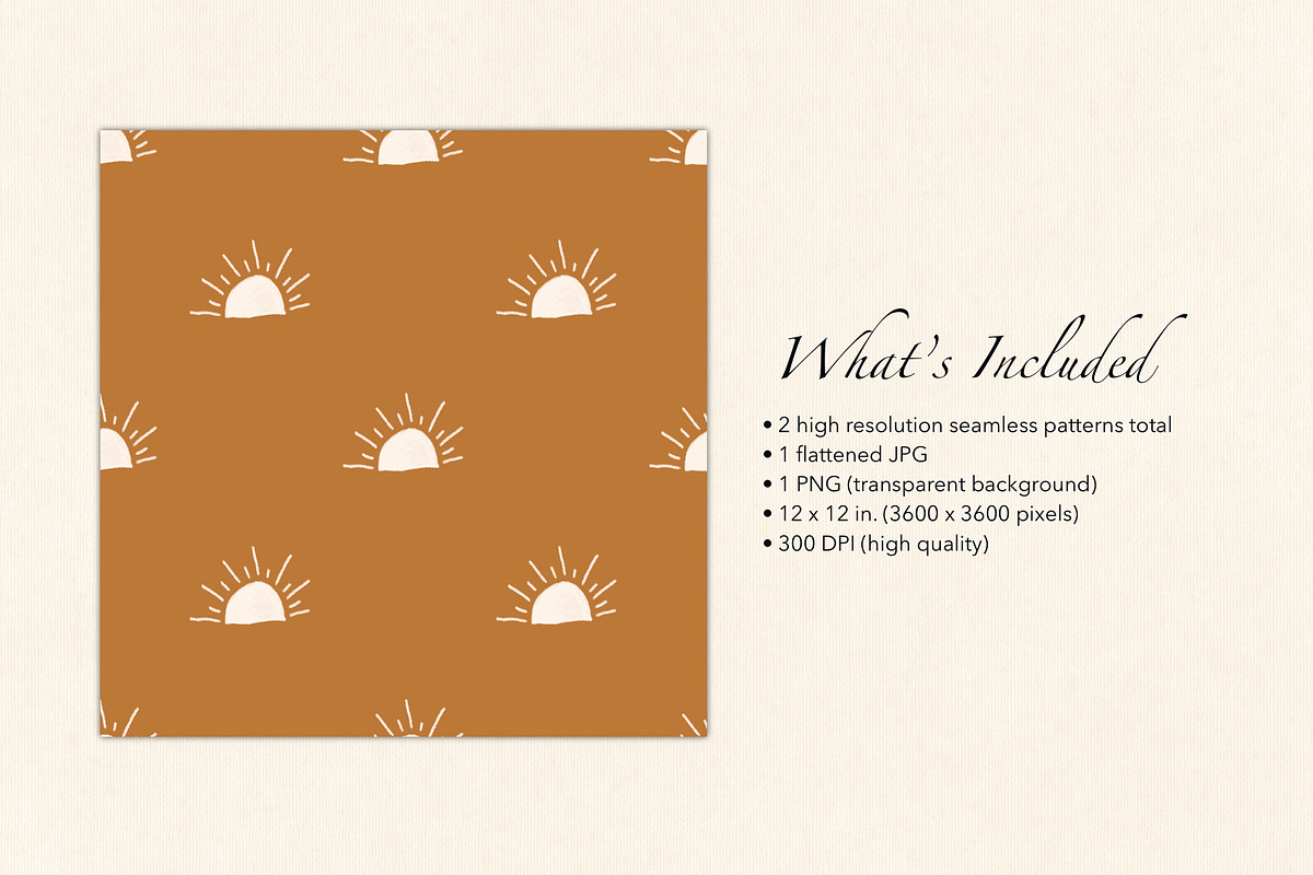Boho Summer Sun Surface Pattern, a Pattern Graphic by Quinn Lane Designs (Photo 2 of 4)