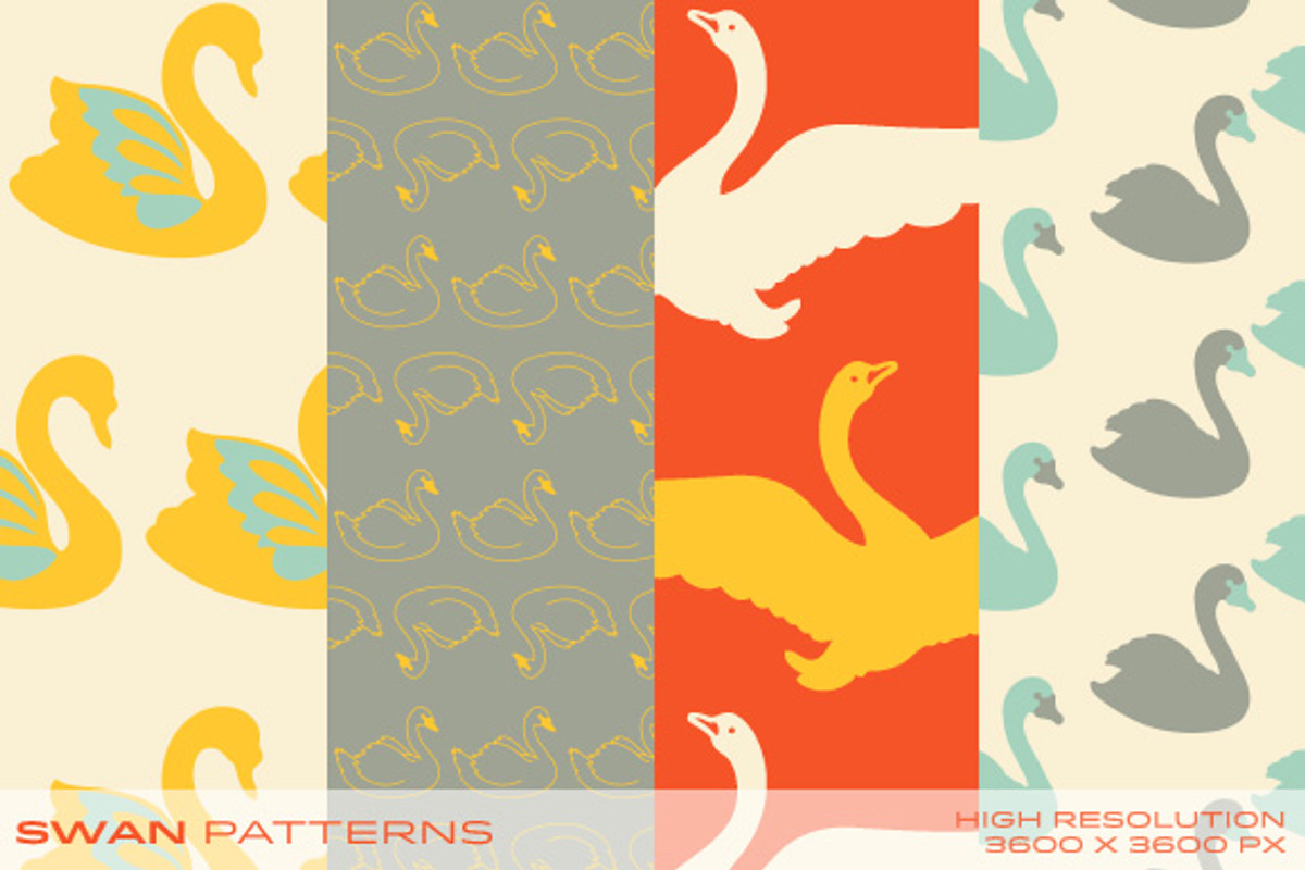Swan Patterns, a Pattern Graphic by LuOtero