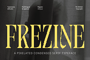 Frezine - Pixelated Condensed Serif, a Serif Font by Typia Nesia (Thumbnail 2 of 10)