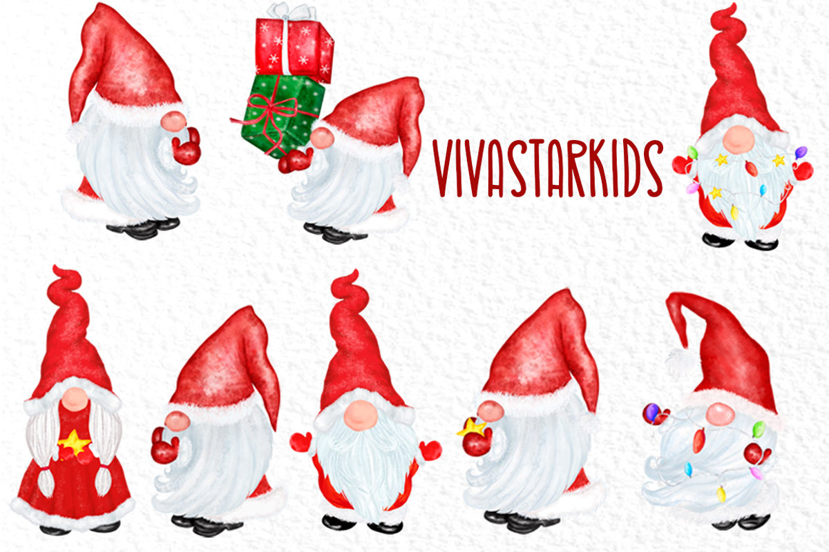 Gnomes Clipart Christmas clipart, an Illustration by vivastarkids (Photo 3 of 6)