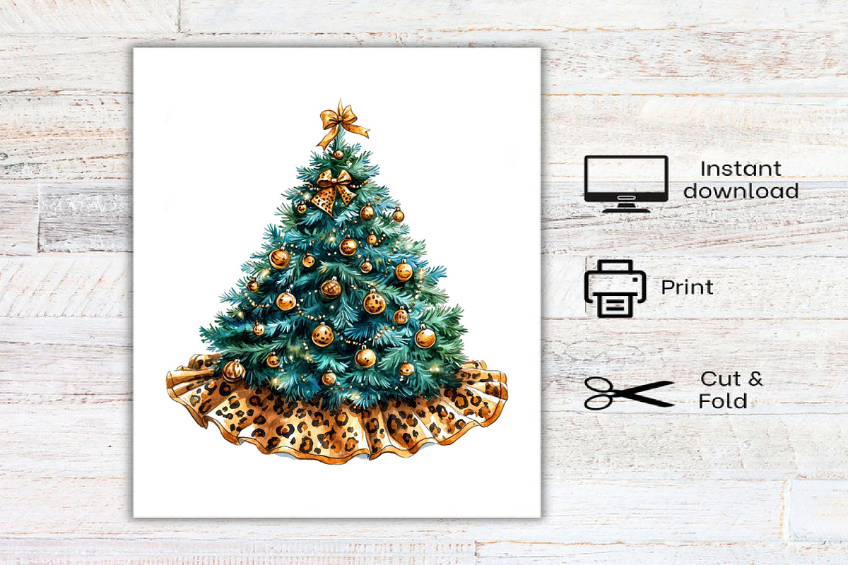 Leopard Print Christmas Clipart, an Illustration by Canvas Craft (Photo 7 of 7)