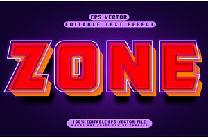 Zone Vector 3d Editable Text Effect