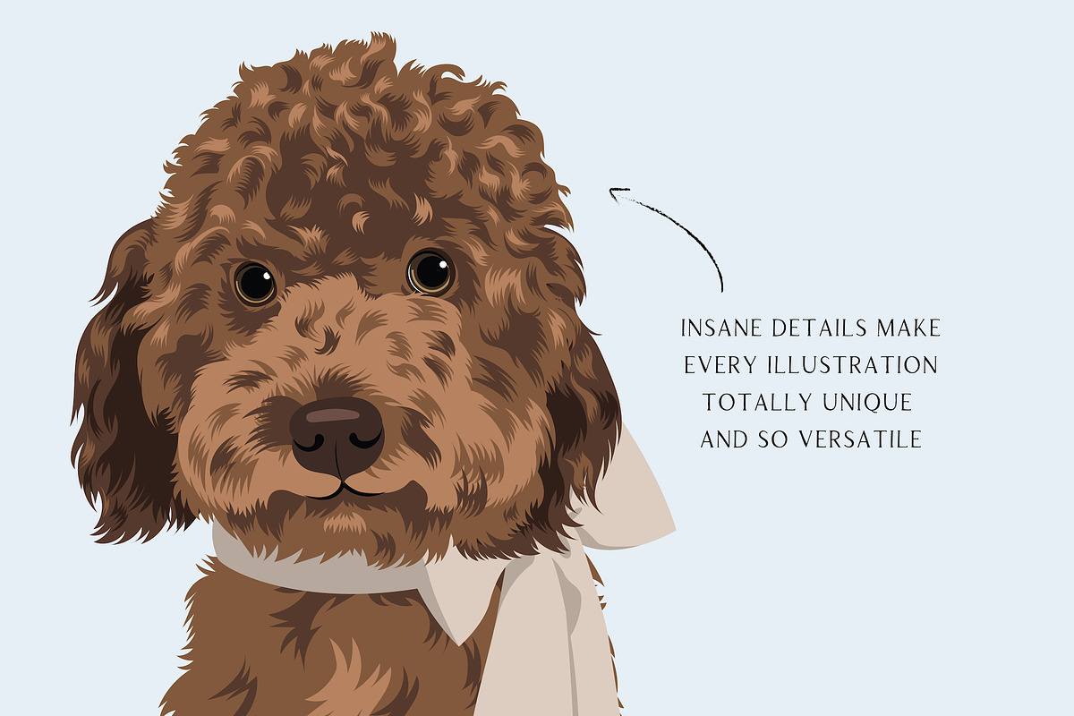 Labradoodle Goldendoodle Vector Art, an Illustration by Putnam Road Art (Photo 4 of 4)