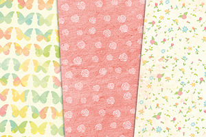 Floral Paper, Linen Texture