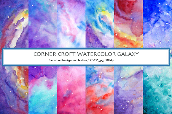Watercolor Abstract Galaxy Clipart preview 5