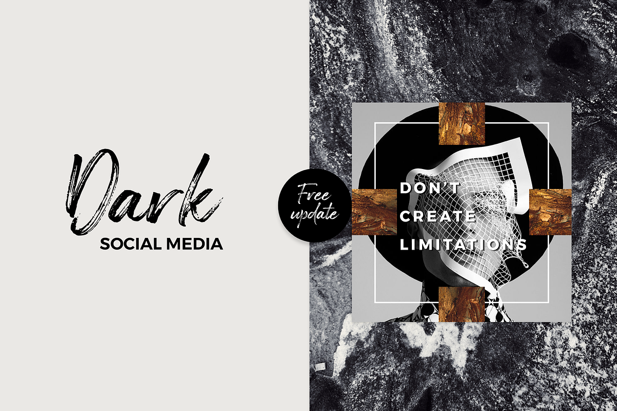Dark Social Media Pack, a Social Media Template by RedRiver Studio (Photo 10 of 17)
