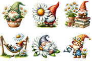 Watercolor White Gnome Daisy Clipart, an Illustration by DreamArtGraphic (Thumbnail 2 of 5)