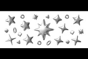 3d silver glossy stars, rings, an Object Illustration by Buch&Bee (Thumbnail 1 of 3)