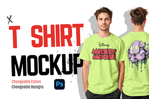 T-Shirt Mockup PSD Front & Back View, a Shirt Mockup by Pixel Foundry