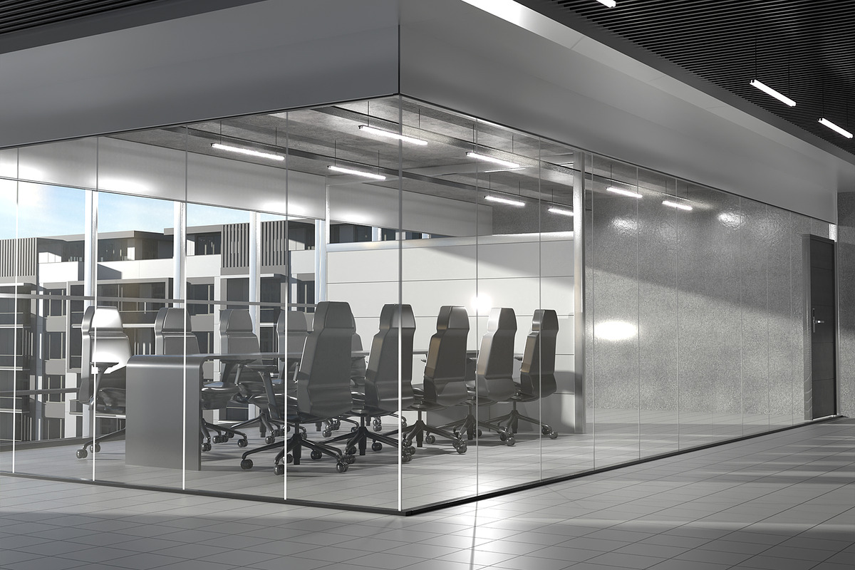 Glass Meeting Room Mockup, an Advertising Mockup by Unerispace (Photo 3 of 4)