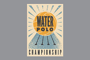 Water Polo retro vector poster set., a Sport Illustration by PoPaShop (Thumbnail 2 of 8)