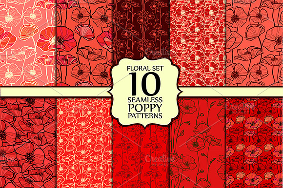 Floral Set. Poppy.