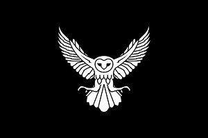 Nocturnal Flying Barn Owl Logo