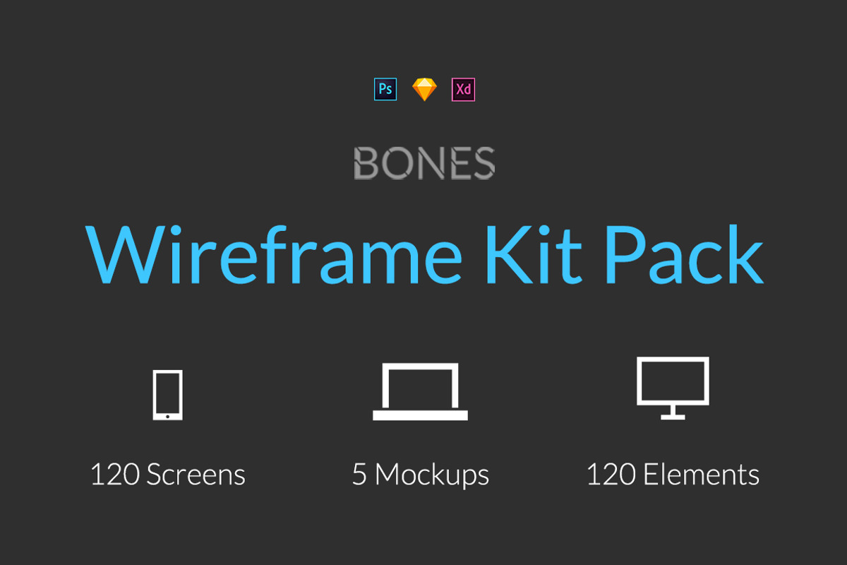 Bones Wireframe Kit Pack, a Wireframe Template by Web Donut (Photo 1 of 13)