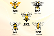 Honey Bee logo 5 different variation, a Branding & Logo Template by AyyazMomin (Thumbnail 2 of 7)