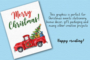 Christmas truck watercolor clipart, an Object Graphic by Trinibis (Thumbnail 5 of 5)
