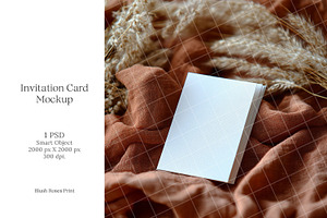 Boho 5x7 Invitation card mockup PSD