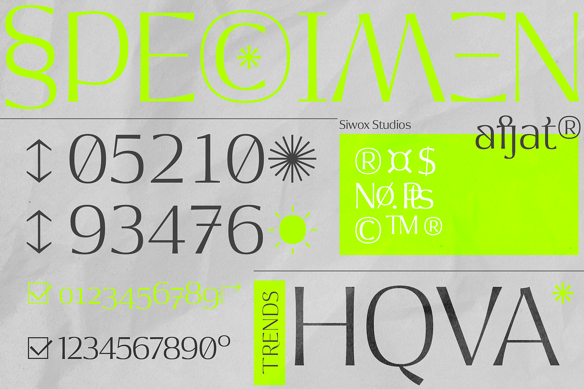 Afjat Trends - Latin & Cyrillic, a Sans Serif Font by Siwox Studios (Photo 4 of 8)