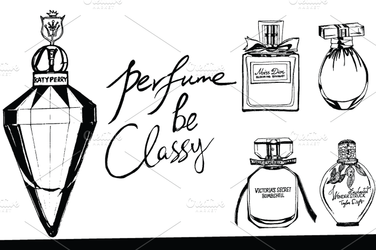 Perfumes bottle set collection, an Illustration by mollyli.ai (Photo 3 of 4)