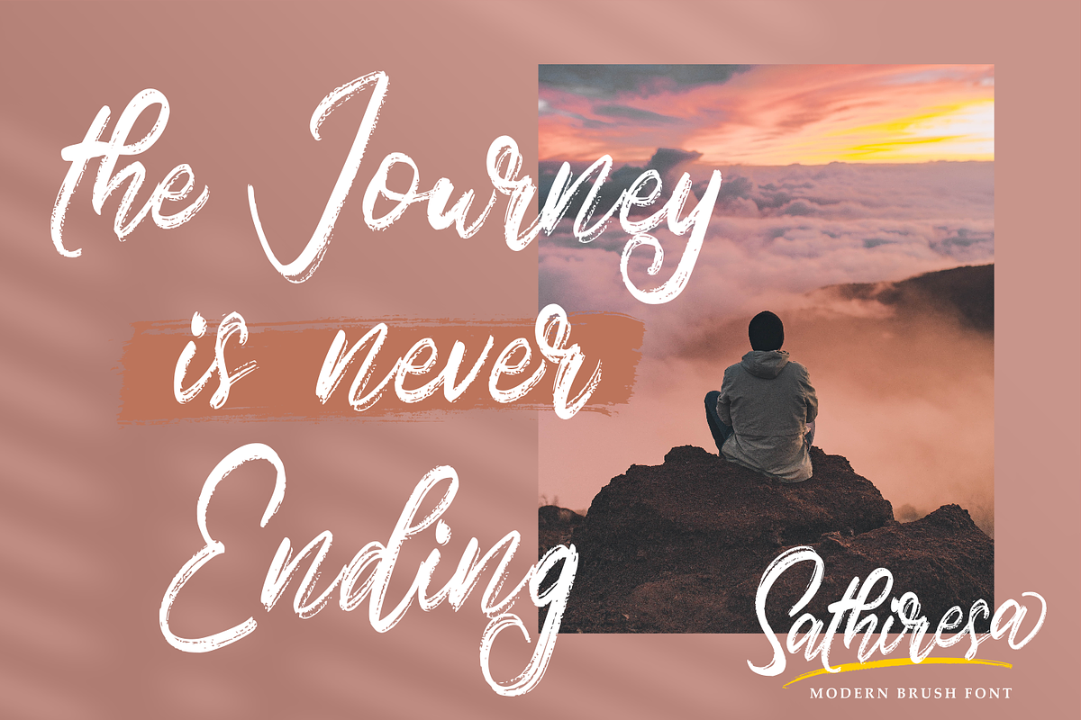 Sathiresa Modern Brush Font, a Script Font by zeenesia (Photo 9 of 11)