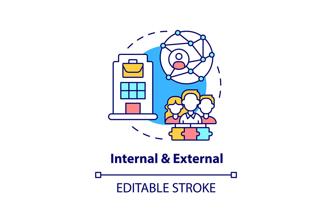Internal and external concept icon, an Outline Icon by bsd studio