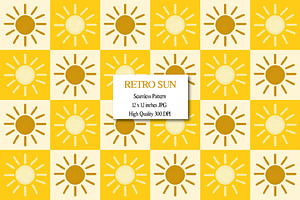 Retro Sun Seamless Pattern