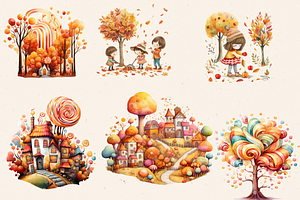 AUTUMN CANYLAND VILLAGE CLIPART