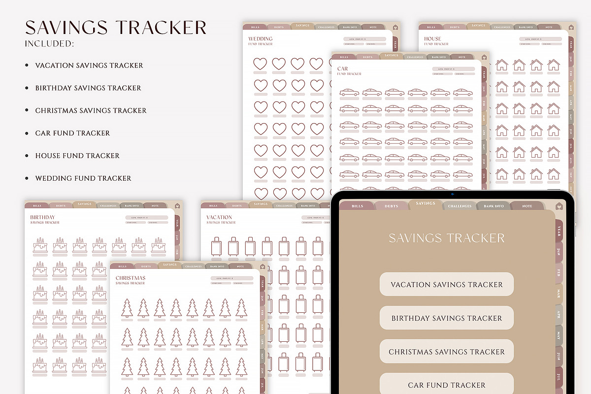Digital Budget Planner iPad, a Presentation Template by SofiaDesign16 (Photo 4 of 8)