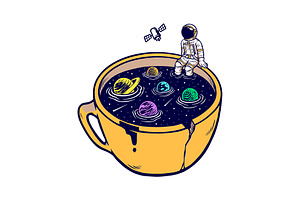 The Universe In My Cup Illustration