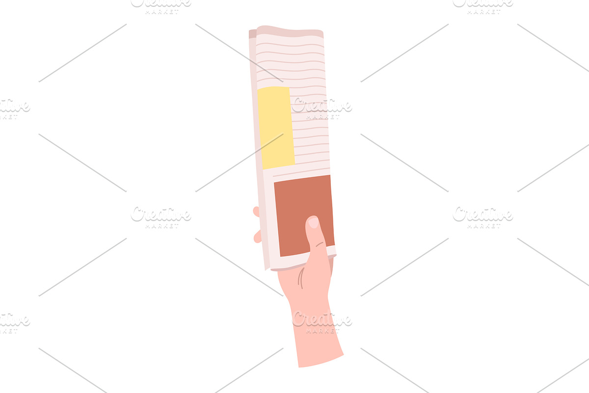 Cartoon newspaper in hand, a Person Illustration by Things for designers