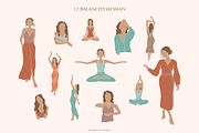 Balance - abstract woman & elements, a Healthcare Illustration by Katerina.Sea.Design (Thumbnail 3 of 10)