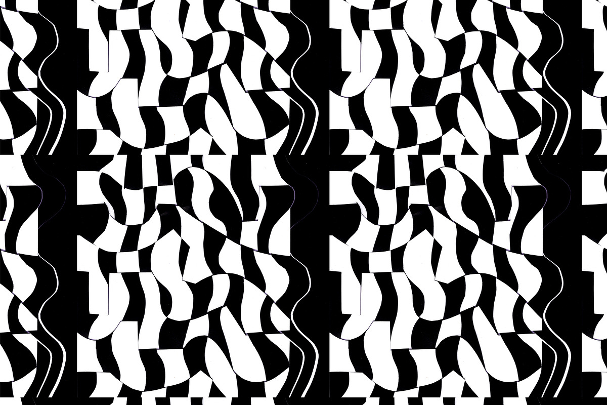 Hand Woven Paper Geometric Black and, a Pattern Graphic by Sharon Schwalbe