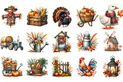 Watercolor Autumn Farm Clipart, an Illustration by Designking (Thumbnail 3 of 5)