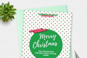 Merry Christmas Greeting Card, an Invitation Template by graphicforest