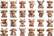 Whimsical Easter Highland Cow Clipar, an Illustration by Sublimation Artist (Thumbnail 2 of 5)