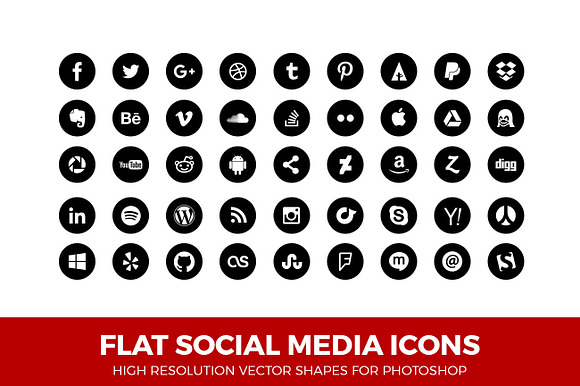 Simple Social Media Icons Circle