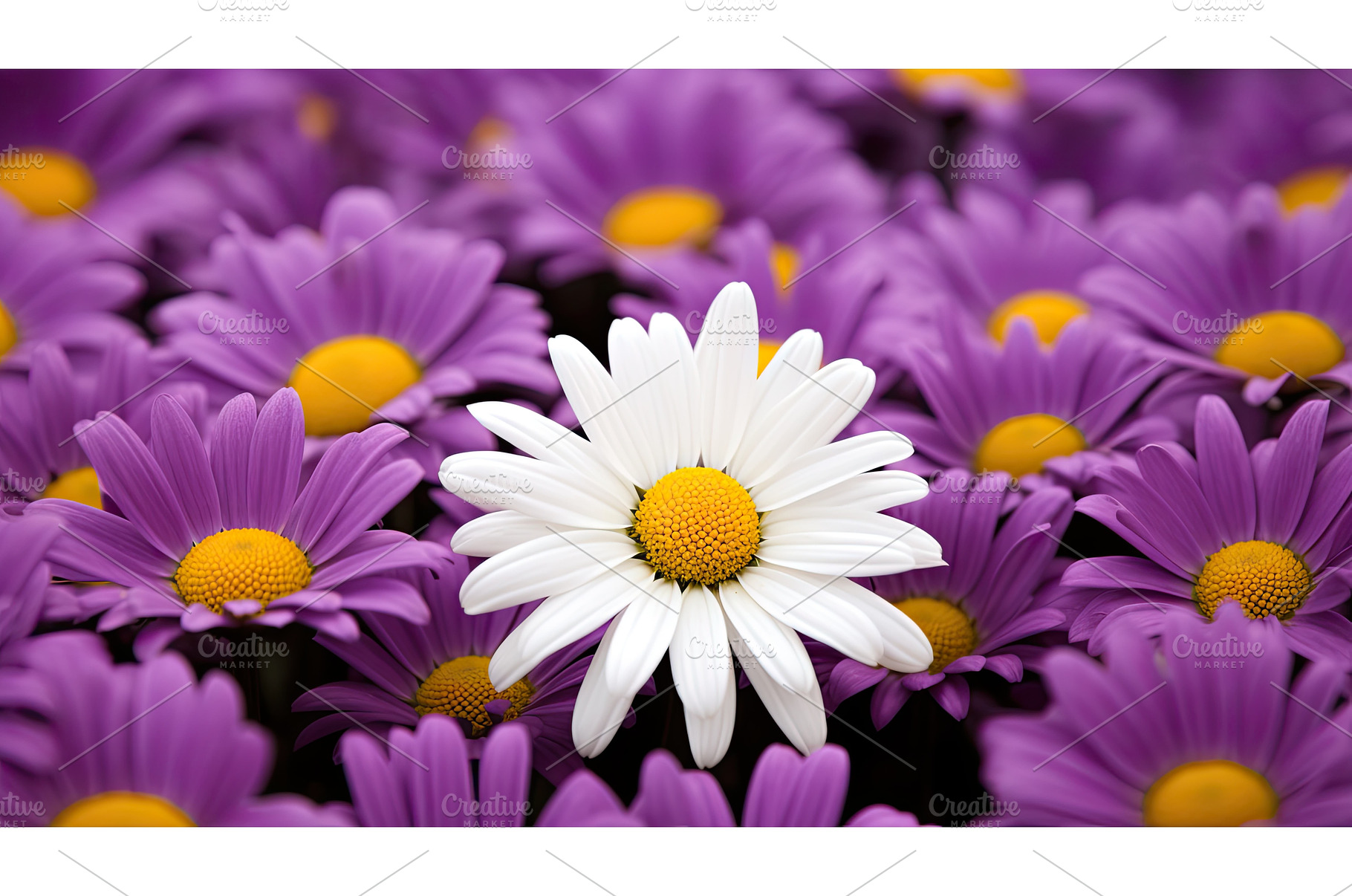 garden purple daisies ai generated, a Nature Photo by pikepicture