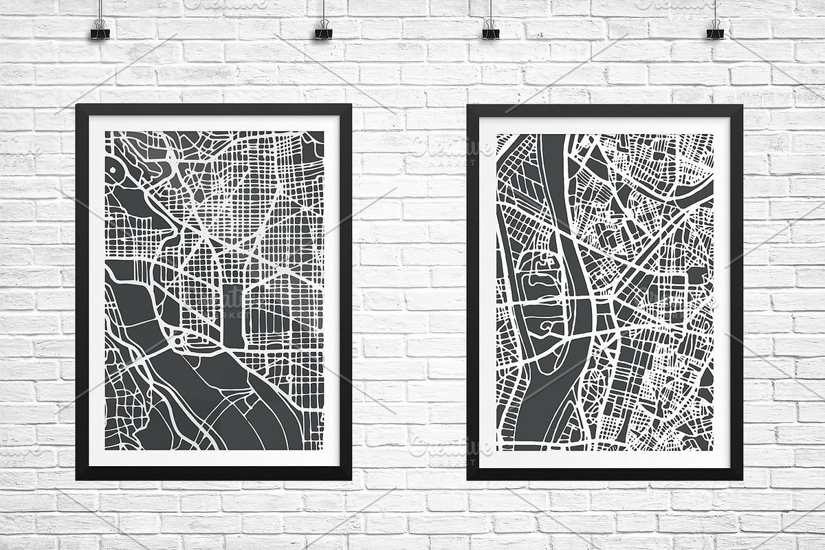 Buffalo USA City Map in Retro Style., a Transportation Illustration by Booblgum (Photo 6 of 8)
