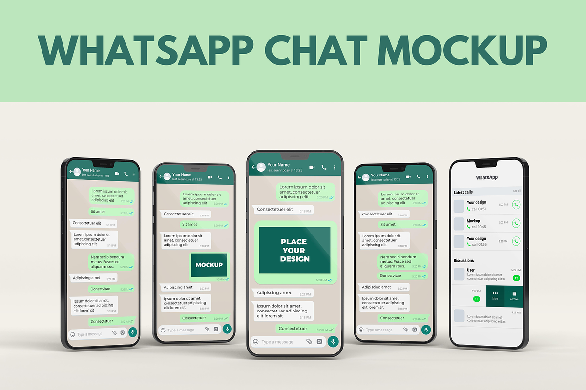 Whatsapp Chat - Smartphone Mockup, a Social Media Template by Design Scribble (Photo 2 of 5)