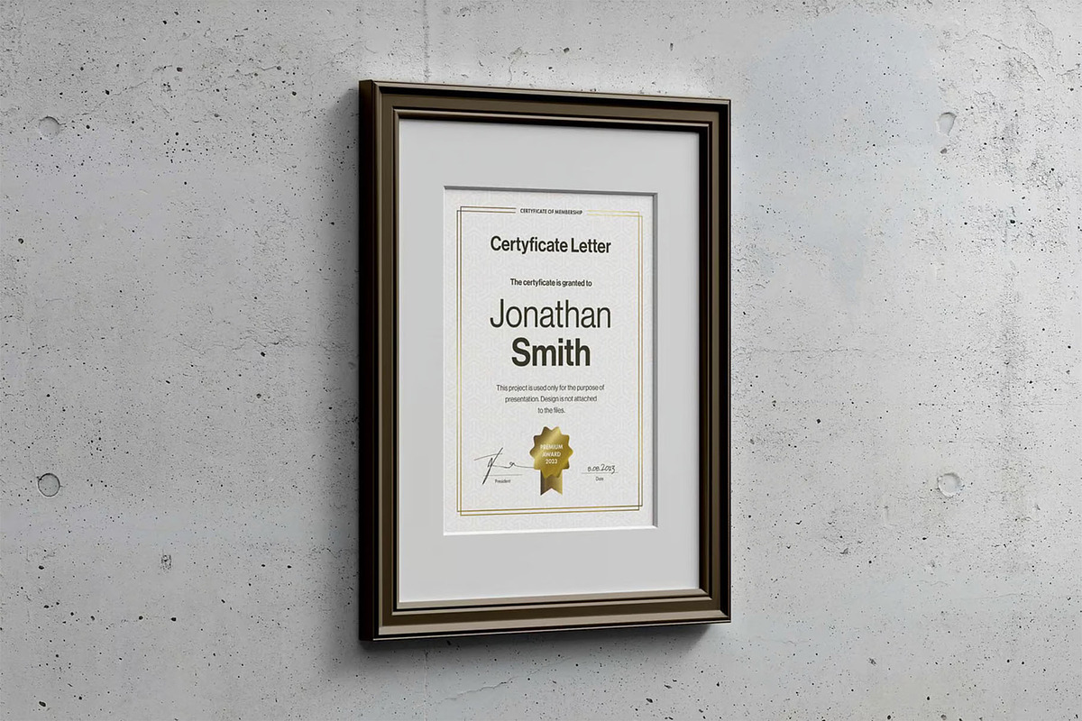 Letter Certificate Partout Mockup, an Advertising Mockup by Se٧enStudio (Photo 2 of 9)