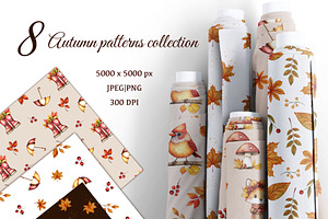 Watercolor Autumn Backgrounds Pack