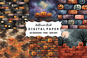 Halloween Brick Clip Art Backgrounds