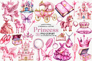 Watercolor Little Princess Clipart, an Illustration by Watercolor design (Thumbnail 1 of 4)