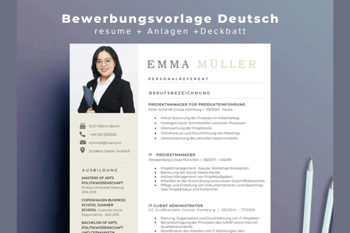 Bewerbungsvorlagen Word Lebenslauf, a Resume Template by Climbwithelevator (Photo 1 of 10)