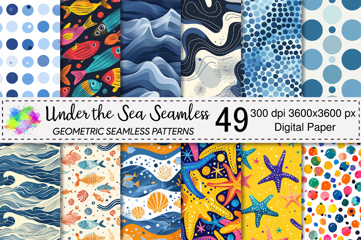 Under the Sea Seamless Digital Paper, a Pattern Graphic by Canvas Craft