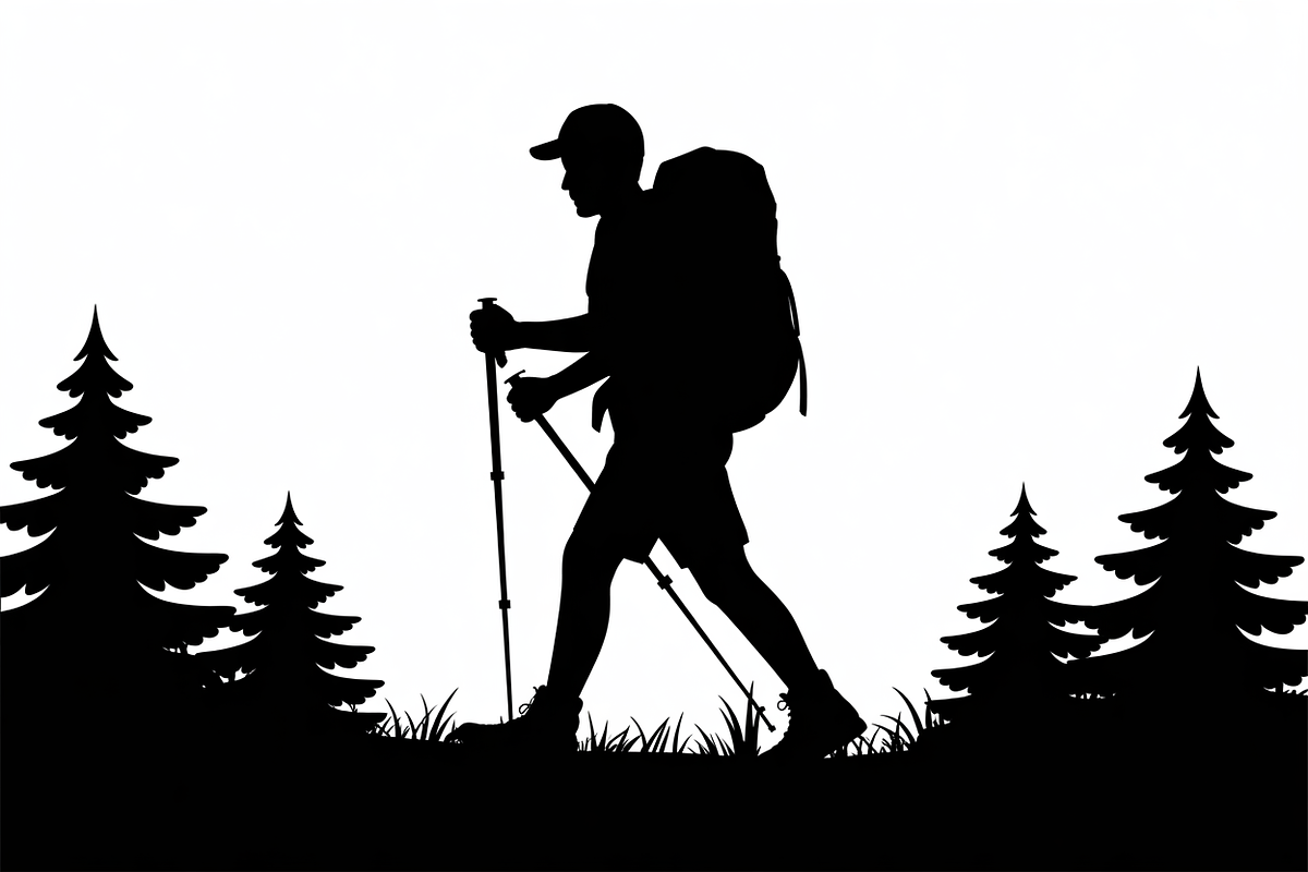 silhouette hiker climbing a mountain, an Illustration by Amazin_art (Photo 17 of 17)